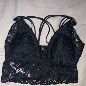 PINK Victoria's Secret Black Lace Strappy Bra